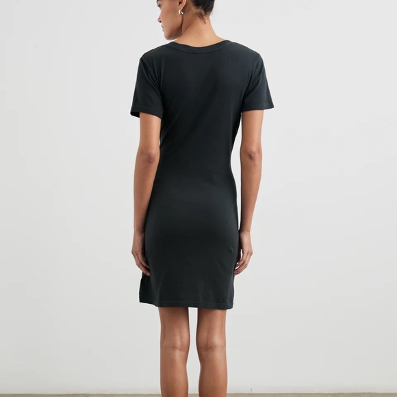 Rails Edie Black Cotton Hersey Wrap Waist T- Shirt Dress, Small - Picture 2 of 13